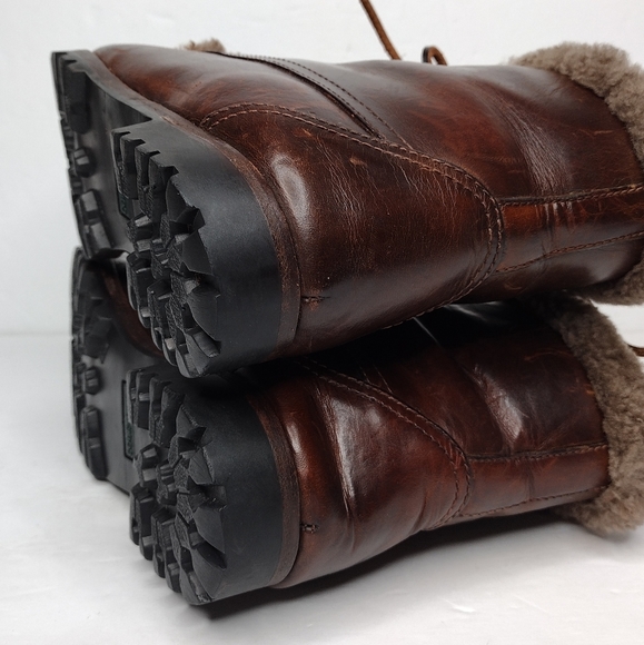 Cole Haan Vintage Brown Leather Insulated Lace Up Women's Ankle Boots - Picture 12 of 15